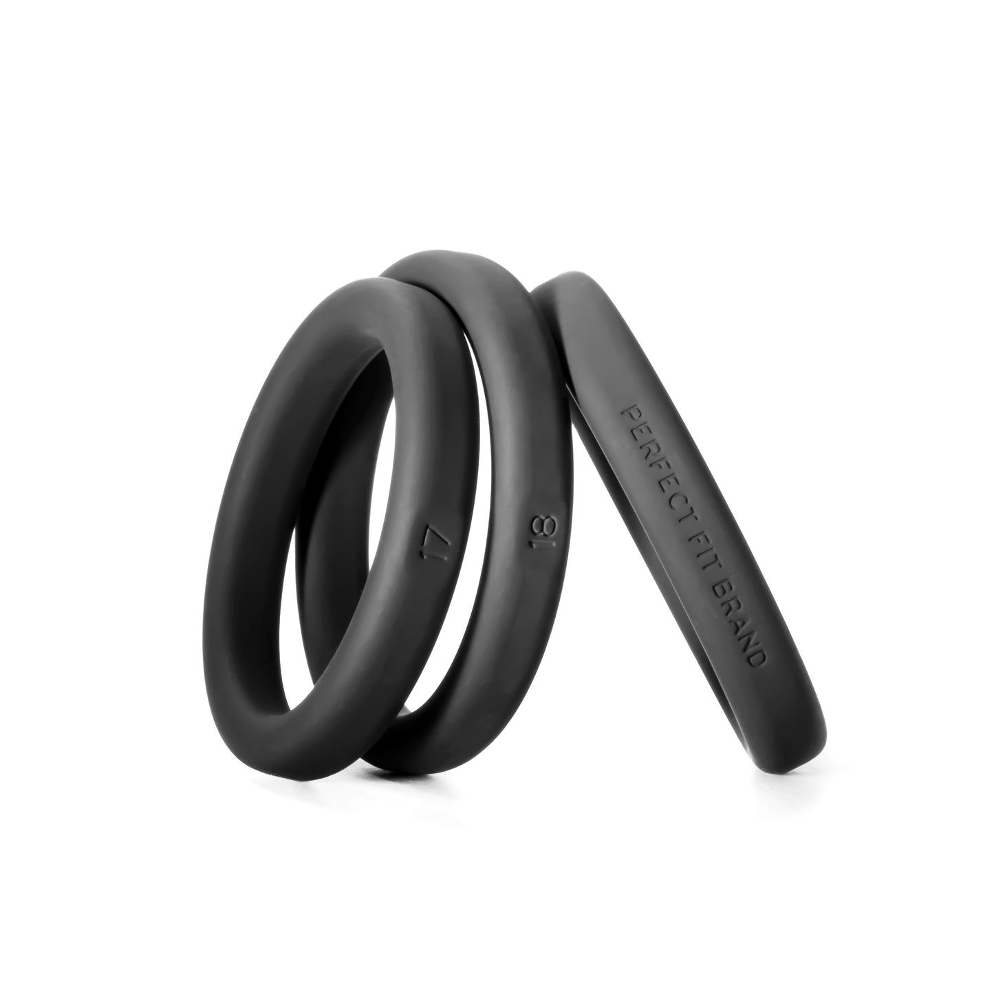 Xact-Fit Silicone Rings- #17, #18, #19 Black