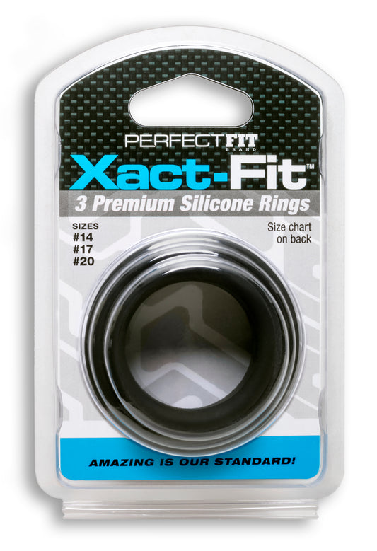 Xact-Fit Silicone Rings - #14, #17, #20 Black