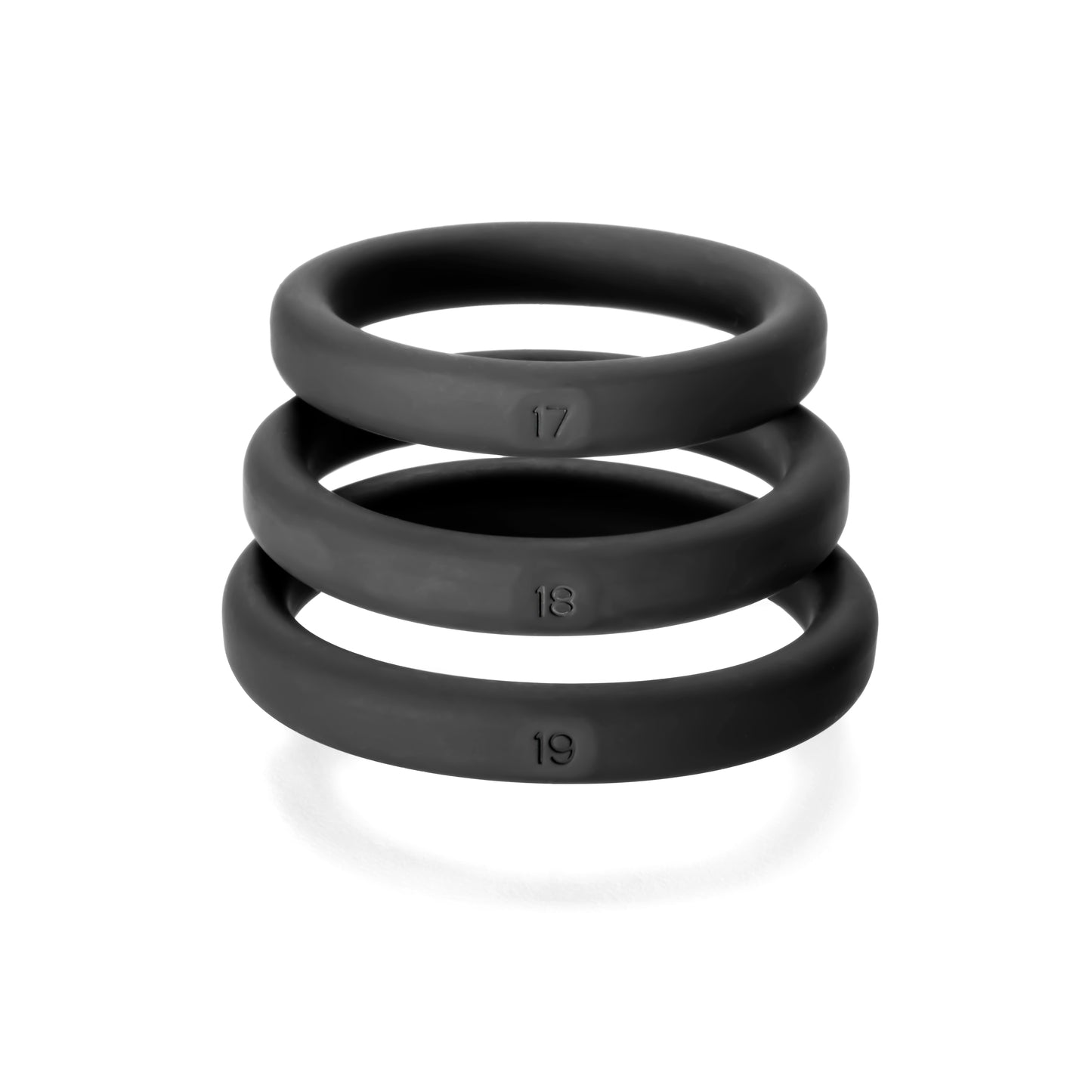 Xact-Fit Silicone Rings- #17, #18, #19 Black