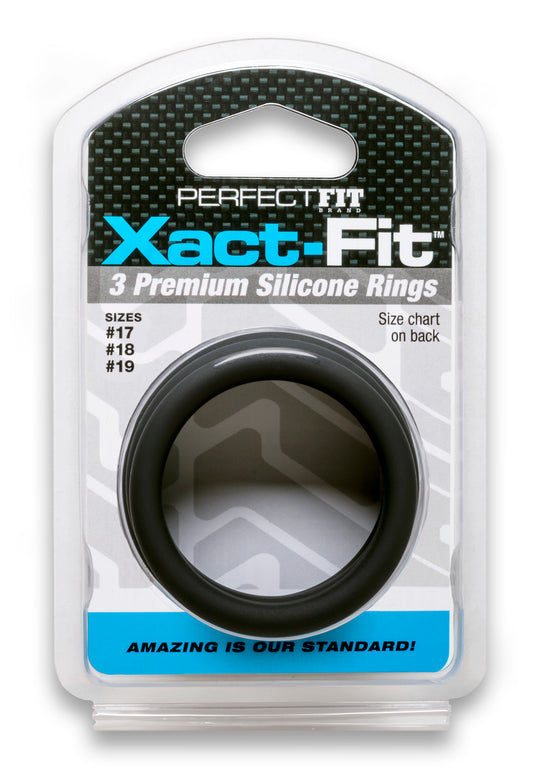 Xact-Fit Silicone Rings- #17, #18, #19 Black