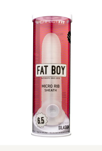 Fat Boy Micro Ribbed Sheath 6.5"     - clear