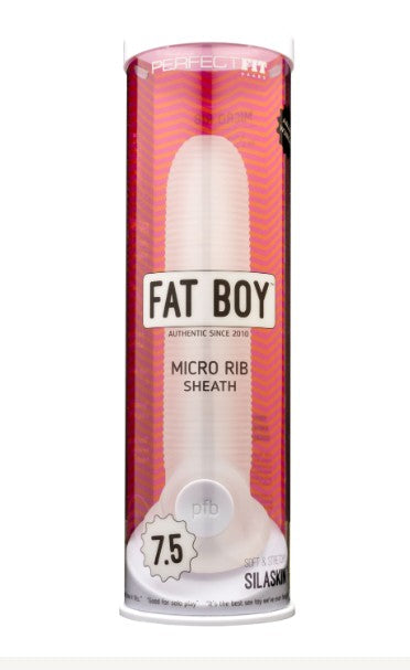 Fat Boy Micro Ribbed Sheath  7.5"    - clear