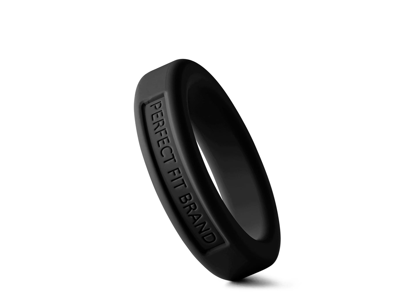 Silicone Med. Stretch Penis Ring  - Black  Classic 1.4" (36 mm)