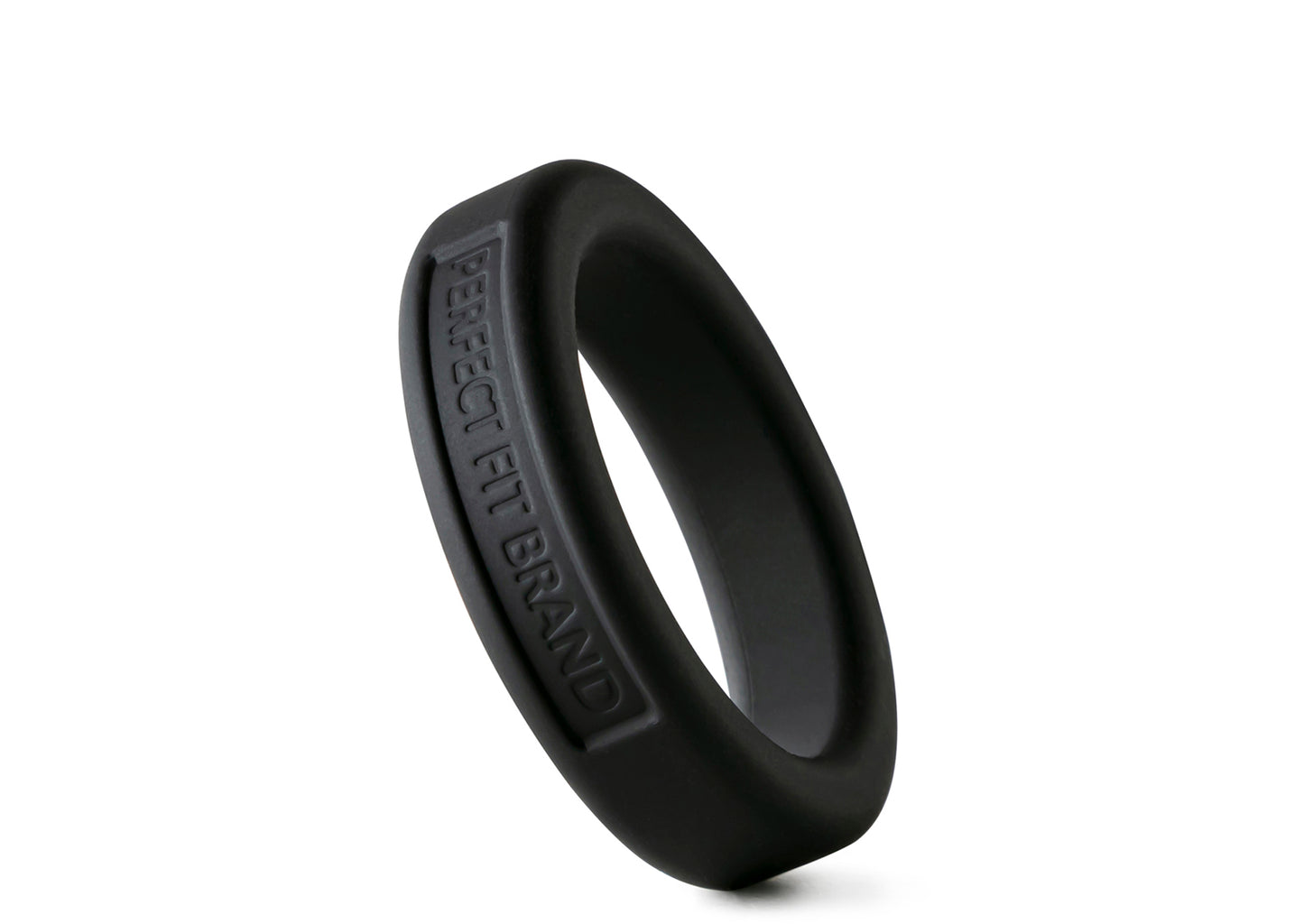 Silicone Med. Stretch Penis Ring  - Black  Classic 1.4" (36 mm)